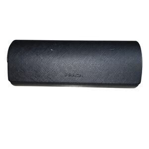 black saffiano leather or textured fabric hard eyeglasses case by Prada